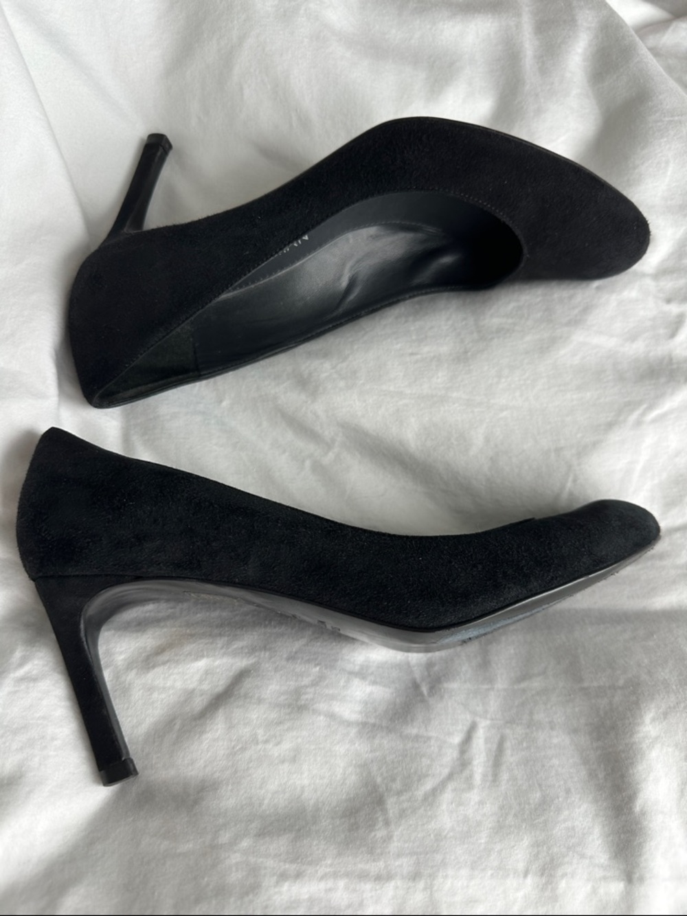 Stuart Weitzman Black Suede Classic Pumps